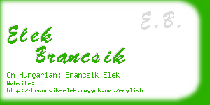 elek brancsik business card